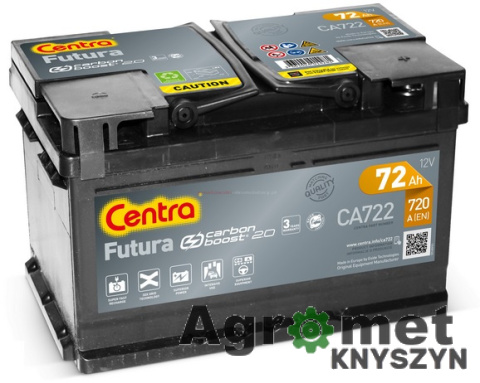 Akumulator CENTRA FUTURA , 12 V, 72 Ah 7200607 CA722 720A