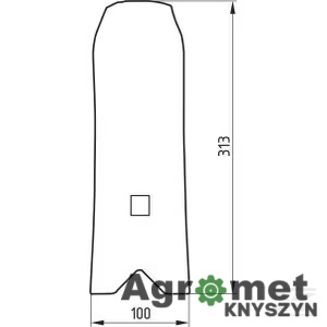 1738050020N Osłona grządzieli 310x100 mm wygięta, 1-otw. pasująca do Unia, Kramp