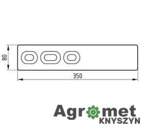 Redliczka 350x80 mm prawa/lewa, płaska, 3-otw. pasująca do Kverneland Redliczka 350x80 mm prawa/lewa, płaska, 3-otw. pasująca do Kverneland