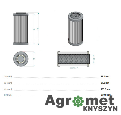 FILTR HYDRAULICZNY HIFI SH 52203, SH52203, HF3534000, AL118321, AL206482 FILTR HYDRAULICZNY HIFI SH 52203, SH52203, HF3534000, AL118321, AL206482