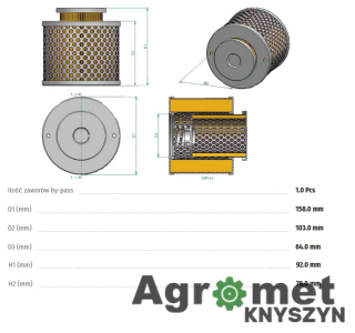 FILTR HYDRAULICZNY SH 52165 HIFI 3229787R1 HF35309 F285102050010 HD15005X