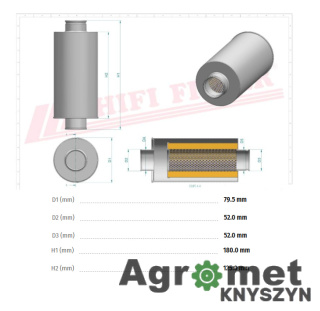 FILTR HYDRAULICZNY SH 63585 HIFI HYDRAULIKI CLAAS P176904, P 176904, 176904, RT7700060361, 7700060361, 5672213,