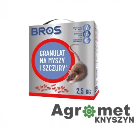 Granulat na myszy i szczury Bros 2,5 kg – skuteczna trutka na gryzonie
