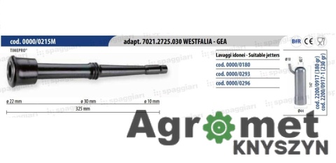 Guma strzykowa Spaggiari, typ Westfalia WK1 7021.2725.030, długa, 10 mm – komplet 4 szt.