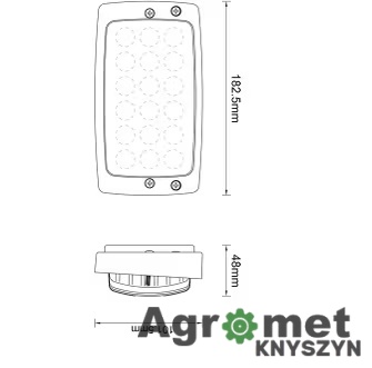 Lampa Robocza Prostokątna Led, 27w 3375lm Światło Rozproszone
