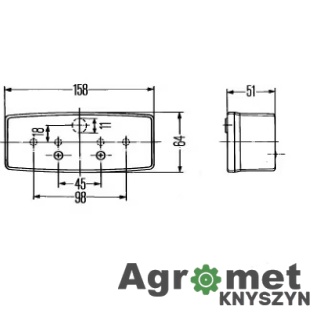 Lampa Tylna Zespolona 158x64mm, Prawa