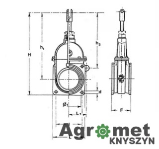 Kołnierzowy Zawór Suwakowy Mz, 6 "
