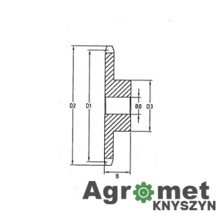 Koło Łańcuchowe Pojedyncze Hartowane 15 Zębów 3/4" Łańcuch 12 B-1 Kramp
