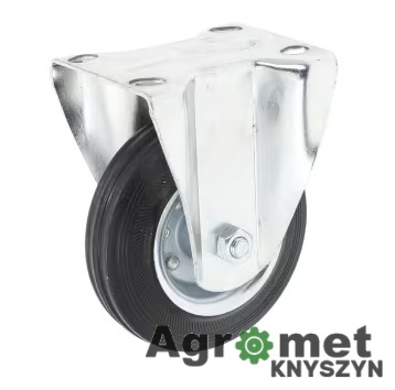 Koło stałe metalowo-gumowe 125 mm – stal ocynkowana, łożysko rolkowe