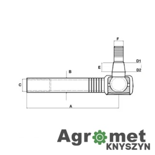 Końcówka drążka kierowniczego przegub kulowy M24x1,5 (prawy/lewy) Massey Ferguson