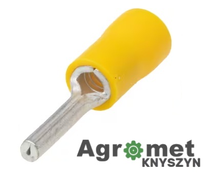 Końcówka przewodu okrągła wtyczka, żółta, 4–6 mm² | Tulejowa z trzpieniem